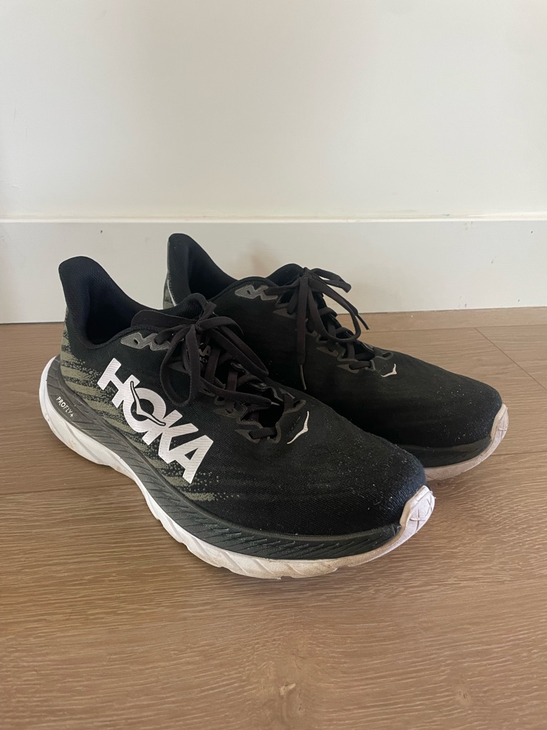 Hoka Men's Black And White Running Shoes - Breathable Performance